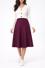 Load image into Gallery viewer, BURGUNDY All-Year Round Flared Skirt