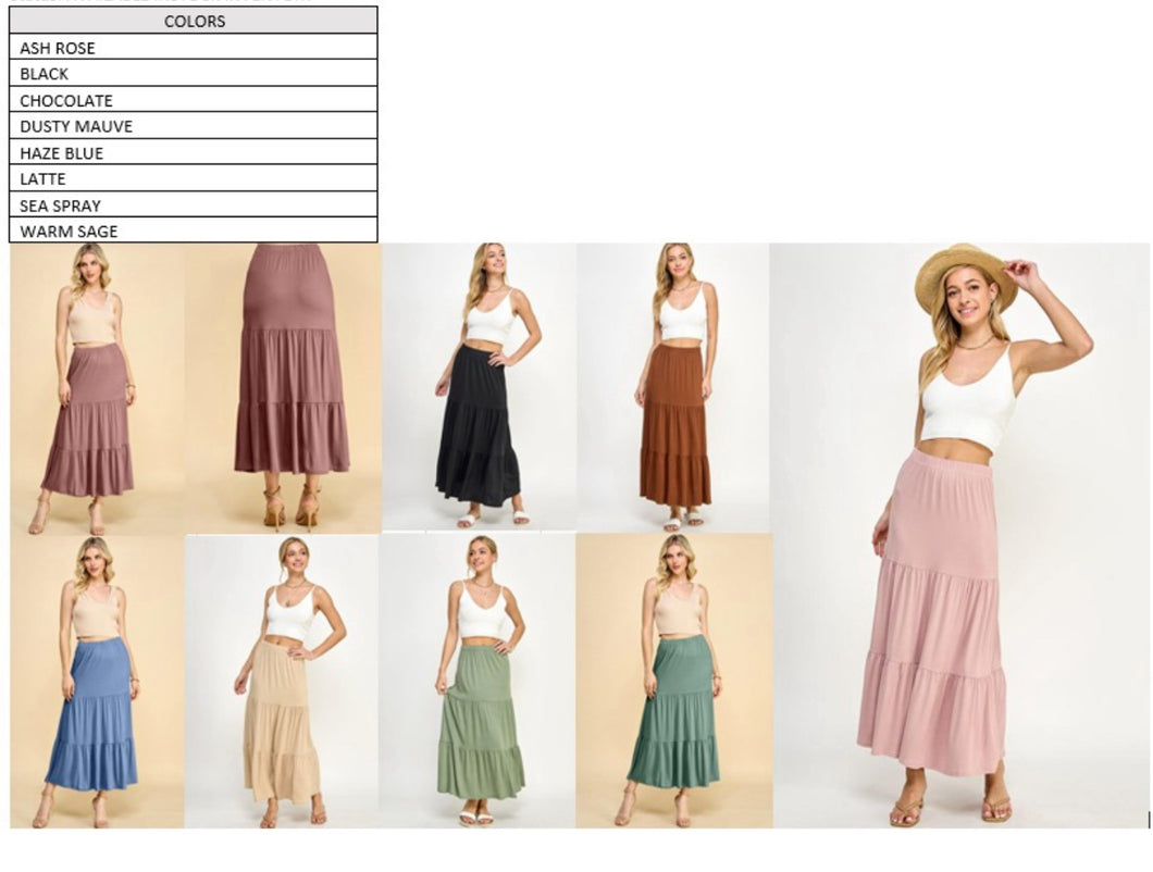 Tiered Midaxi Skirt
