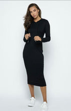 Load image into Gallery viewer, Basic Fitted Dress Black
